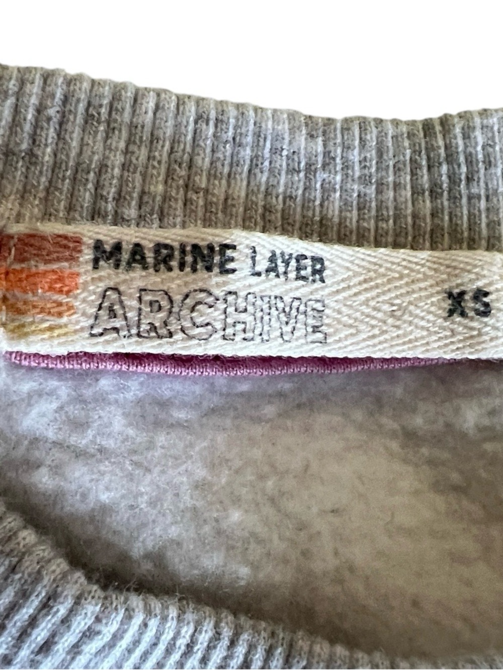 Marine Layer XS Cropped Color Stripe Sweatshirt - Gray - Picture 2 of 8